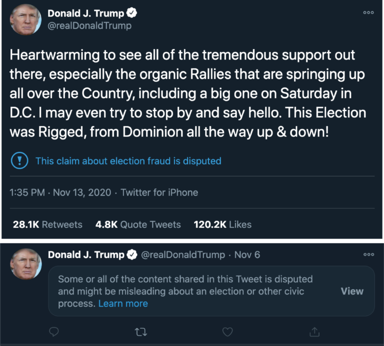 Twitter flagged Donald Trump’s tweets with election misinformation
